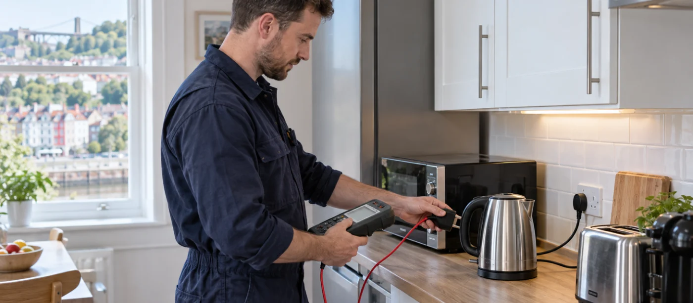 PAT testing appliances in a furnished rental property